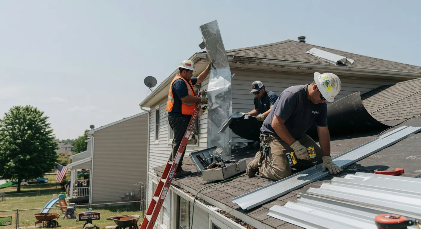 Storm Damage Metal Roof Repair in Grantville, KS